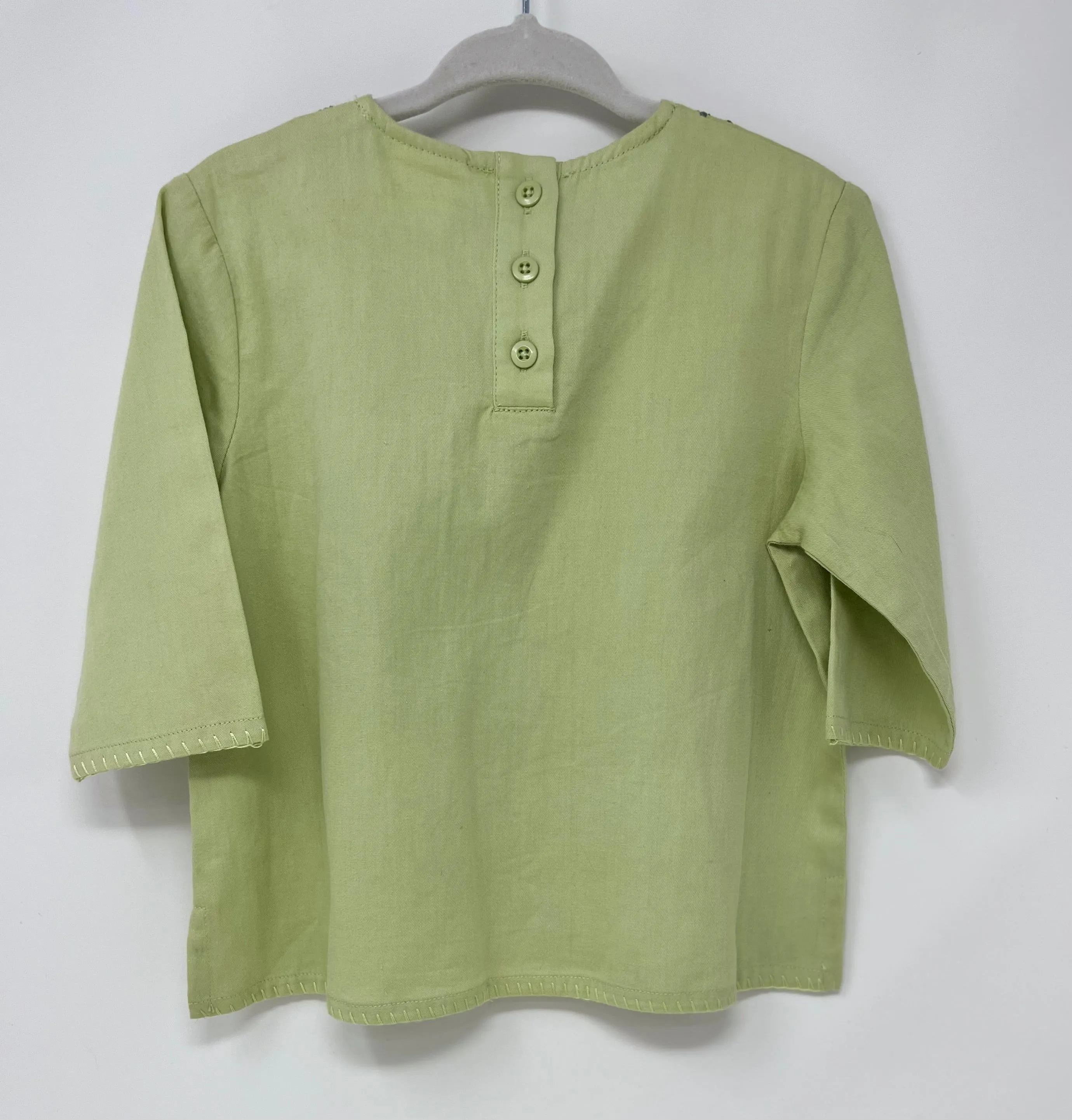 12-18 M Pistachio Tunic with Embroidered Neckline