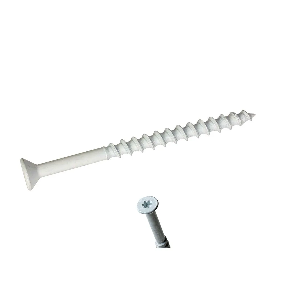 1/4 x 3 1/4 Simpson Trim Head Titen Turbo™ Concrete and Masonry Screw Anchor Zinc Plated w/ Ceramic Coat White (T25 6-Lobe) - Box (1000)