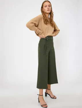 16354 Khaki Belt Culotte Trousers