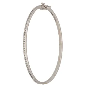 18ct White Gold 0.74ct Diamond Hinged/Clasp Bangle