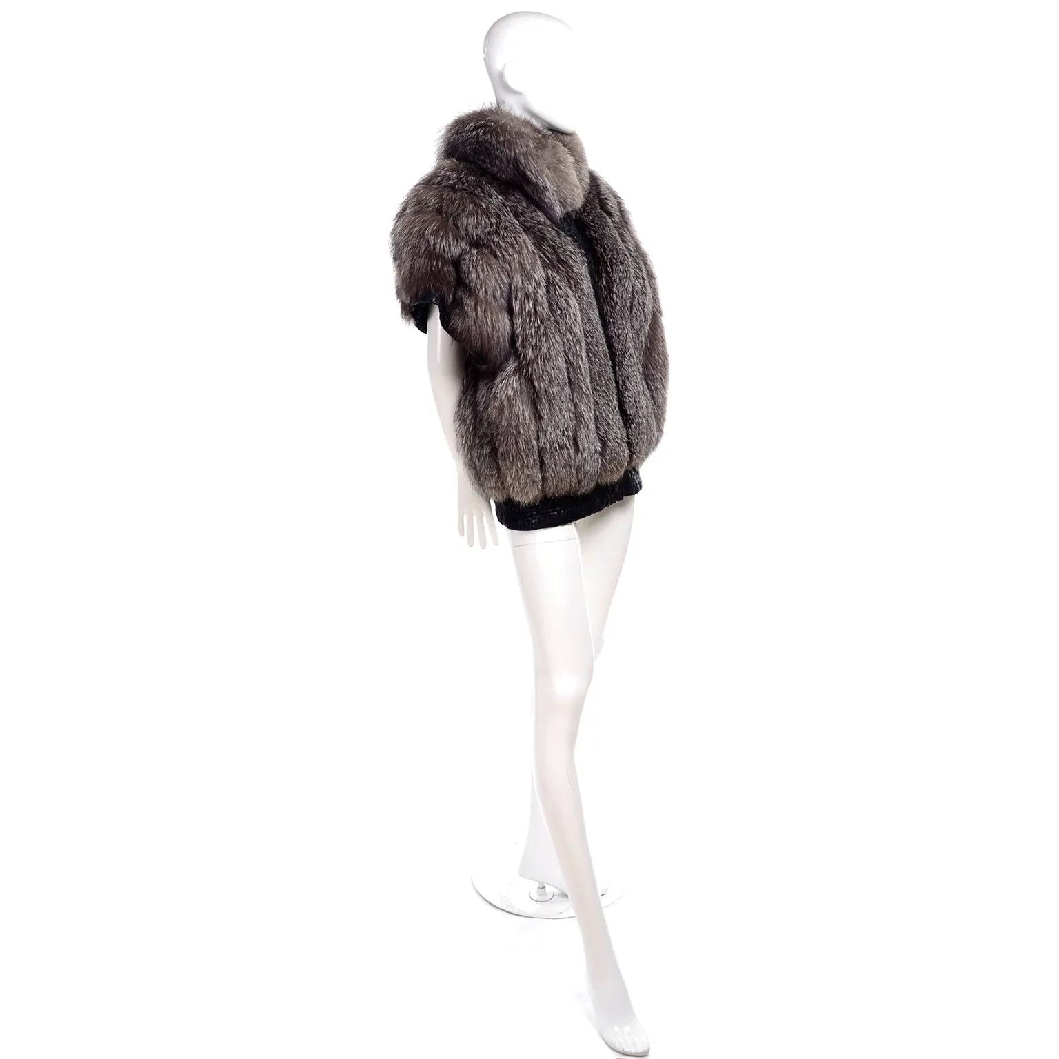 1980s Coat Saga Fox Fur Jacket W Removable Ostrich Leather Sleeves