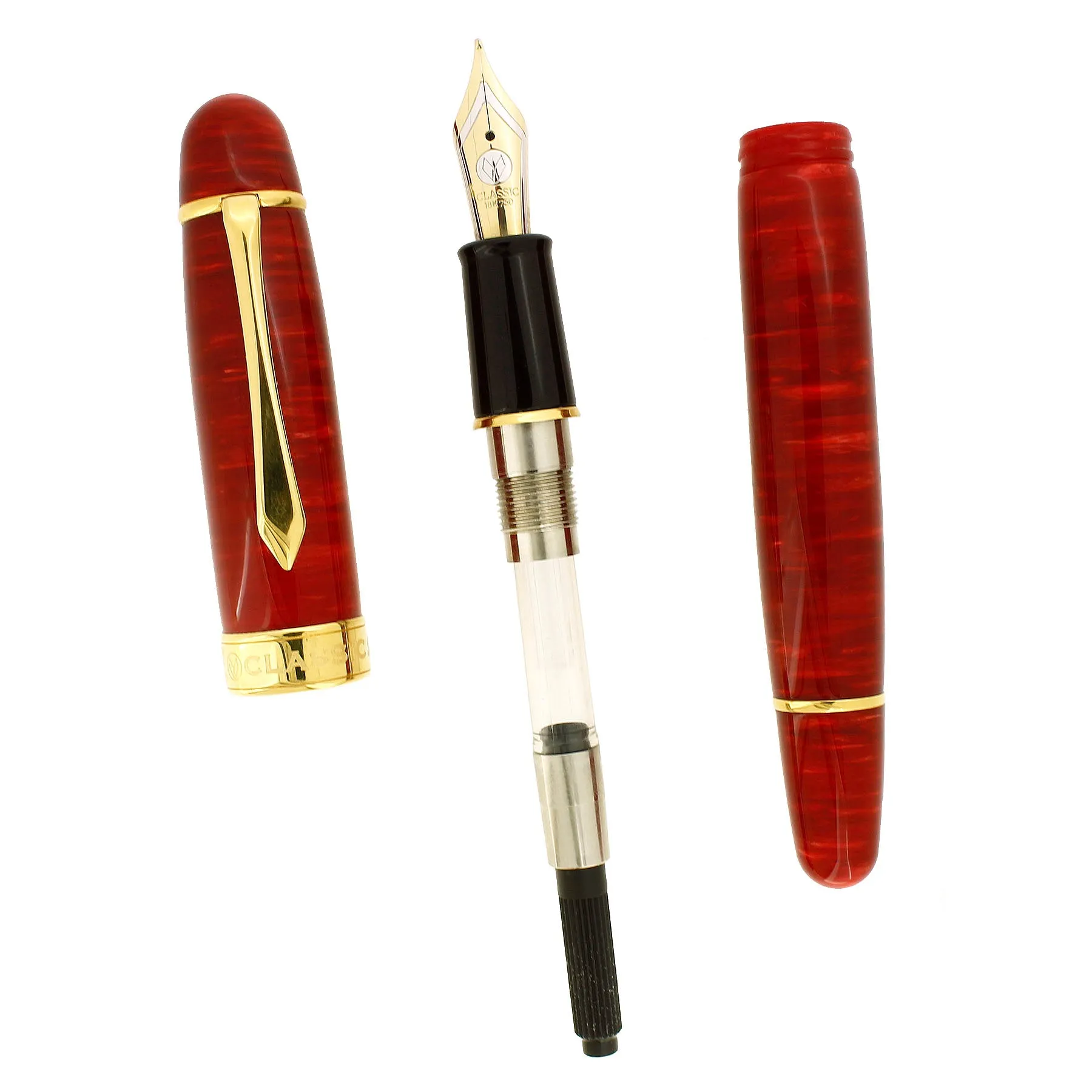 2007 CLASSIC PENS LM1 FLAME RED LAMBROU LIMITED EDITION FOUNTAIN PEN MINT