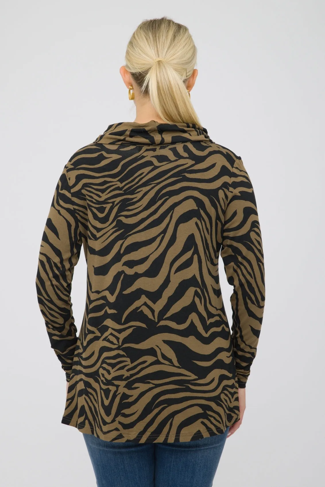 28" Printed Cowl Neck Tunic