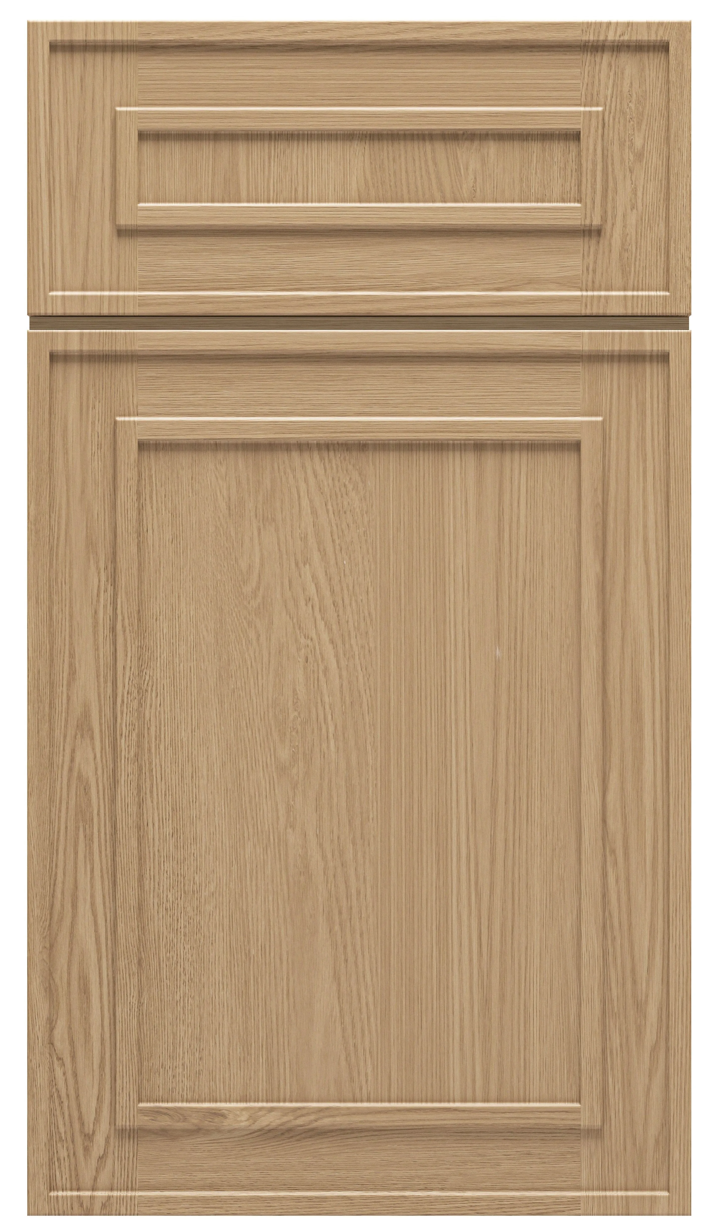 30" Tall Elegant Oak Craftsman Shaker 1-1/4" Overlay Wall Cabinet - Double Door 24", 27", 30", 33" & 36"