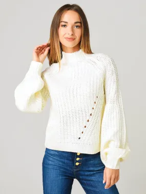 525 Women's Foil Mock Neck Sweater