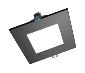 6 in. Square Black Flat Panel LED Downlight in 2700K