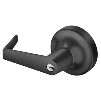 Accentra (Yale) AU-441F-2802-BSP Exit Device Rose Lever Trim, NightLatch, Augusta Lever, For 6100 Series Exit Devices, Schlage C Keyway, [2] Keys, Black Suede Powder Coat