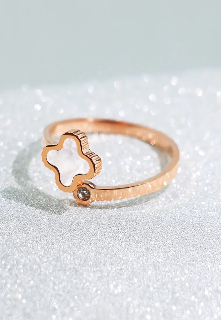 Adele Four Leaf Clover Adjustable Ring