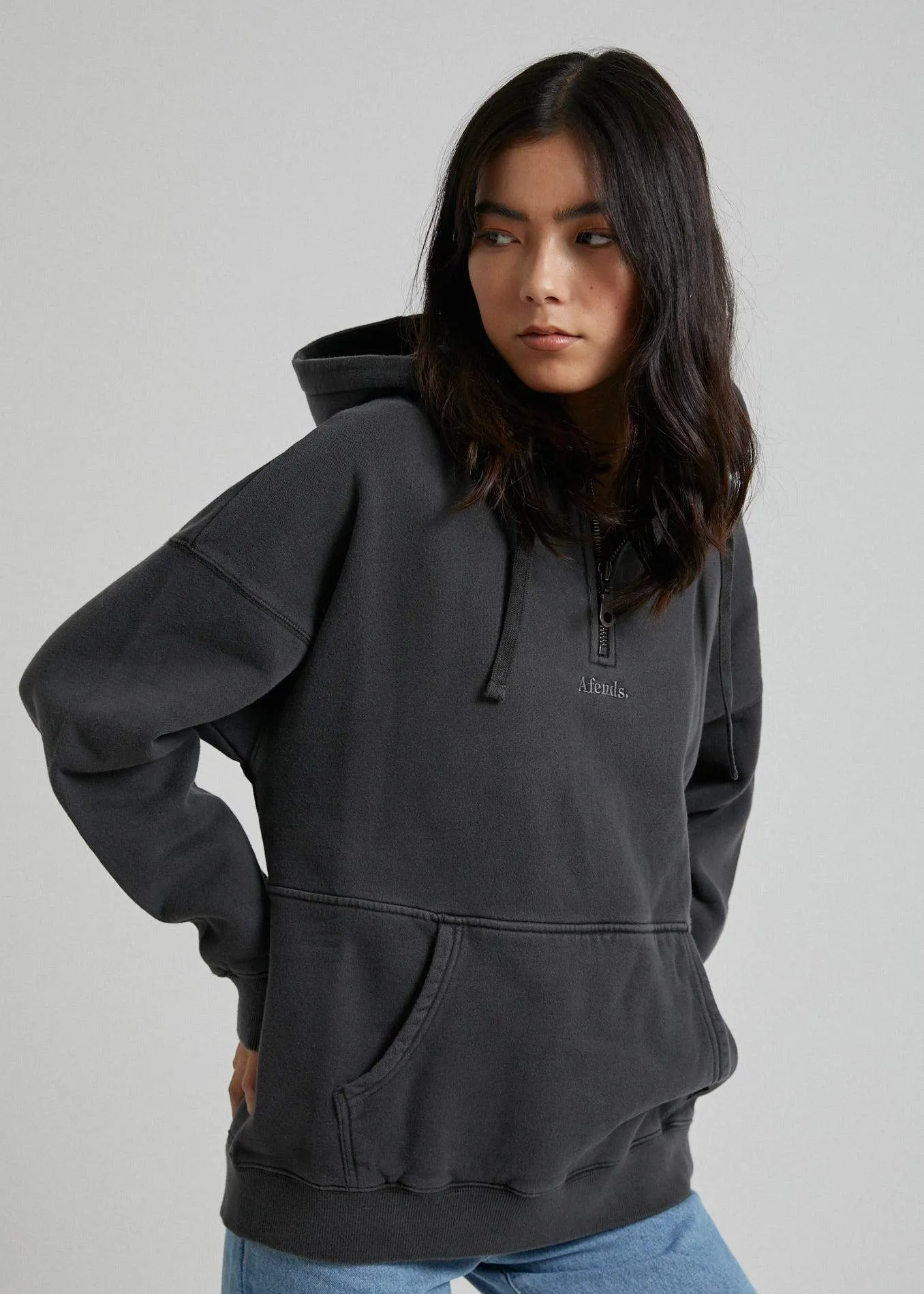 Afends Womens Billie - Pull On Hood - Stone Black