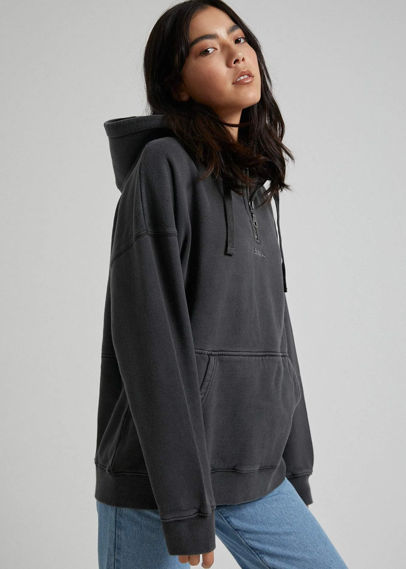 Afends Womens Billie - Pull On Hood - Stone Black