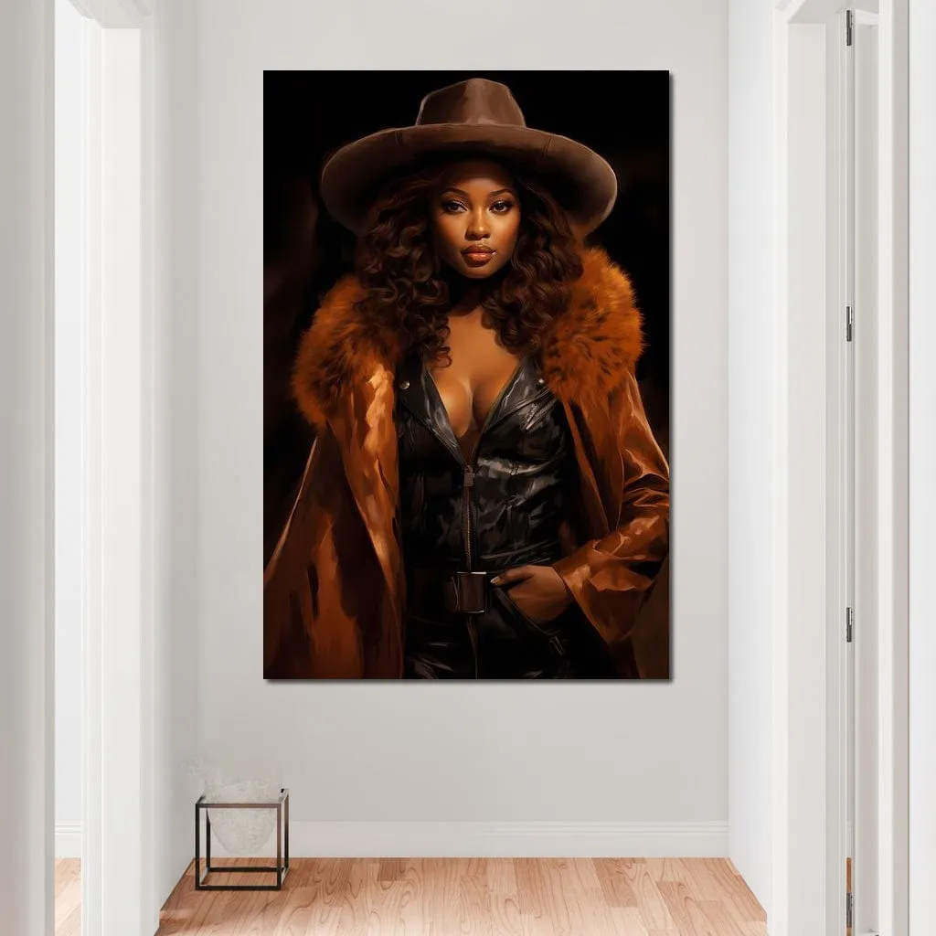 African Woman in Brown Fur