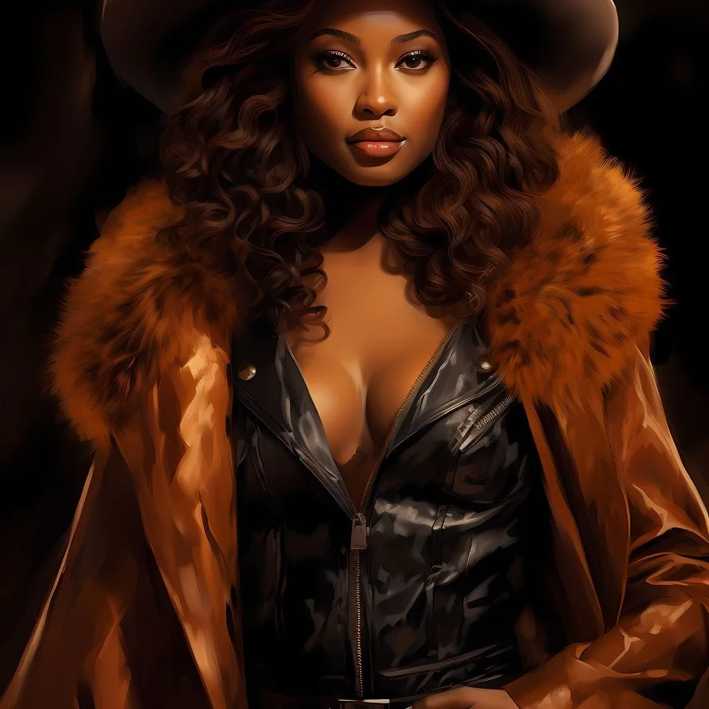 African Woman in Brown Fur