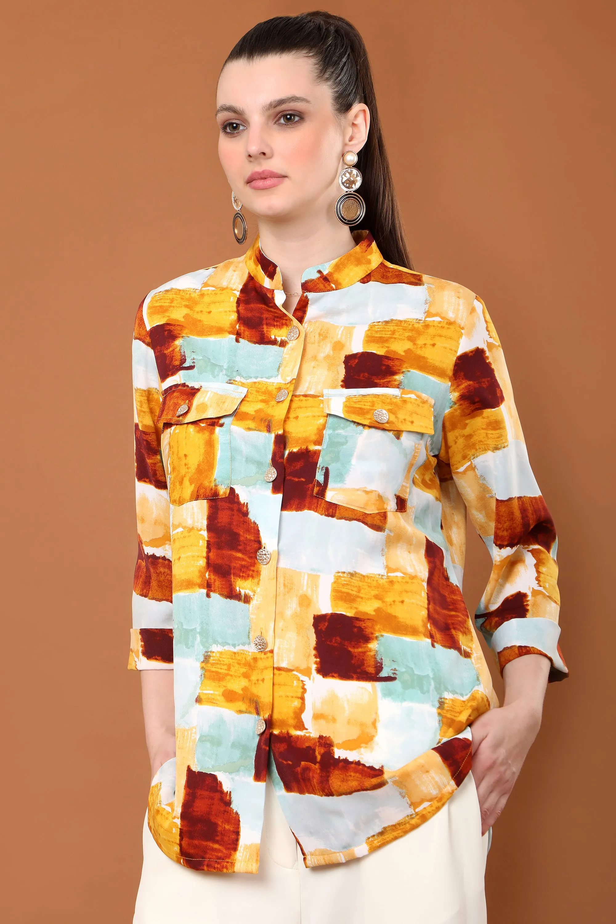 Alora Printed Shirt Top