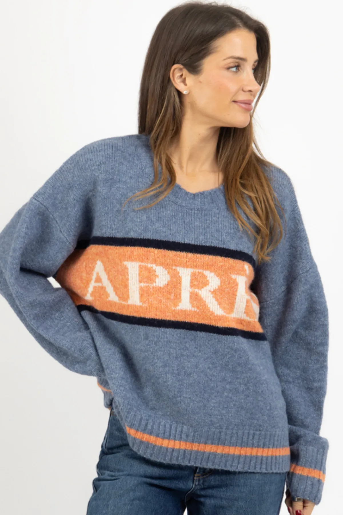 APRES BLUE GRAPHIC SWEATER