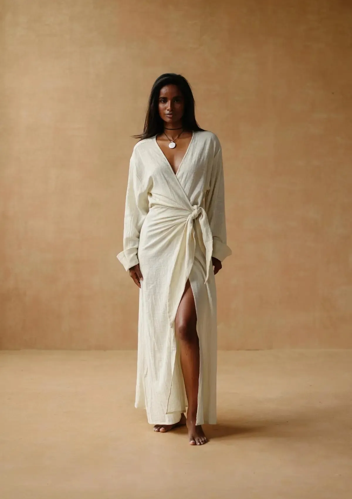 ASH WRAP DRESS - NATURAL