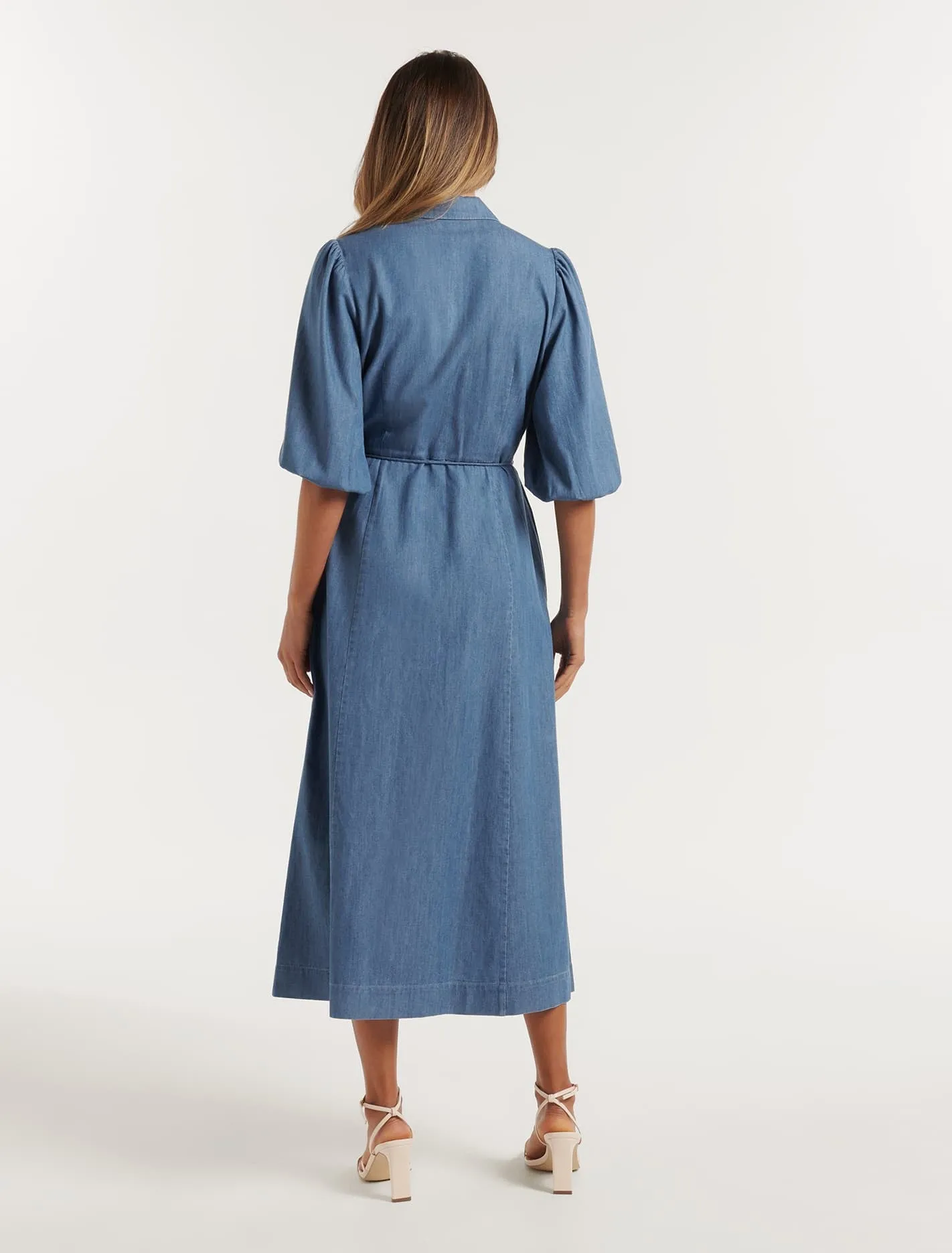 Ashley Puff Sleeve Shirt Dress