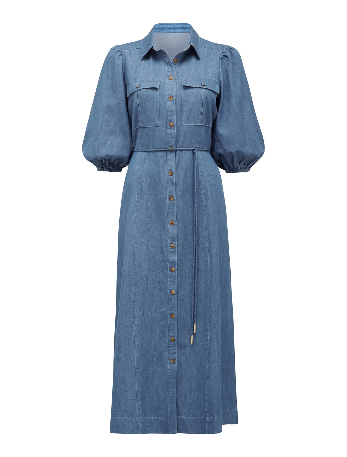 Ashley Puff Sleeve Shirt Dress