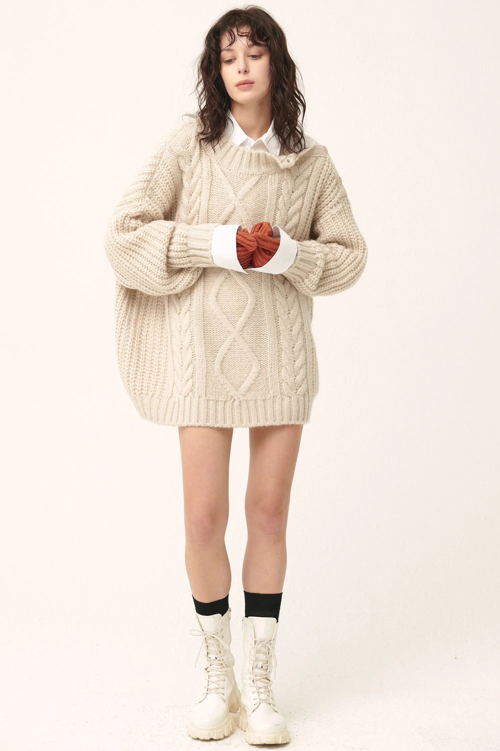 Avery Cable Sweater/Dress