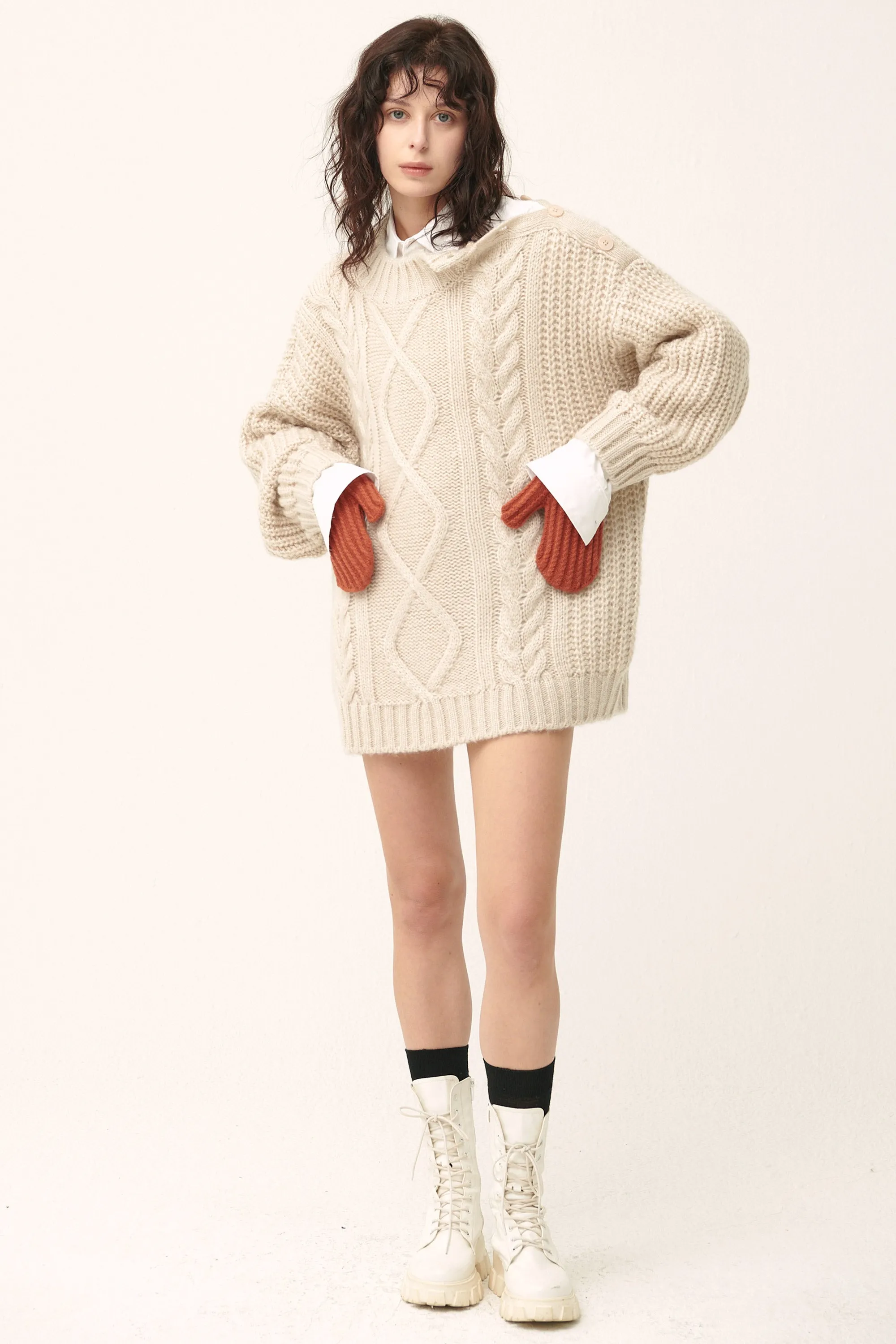 Avery Cable Sweater/Dress