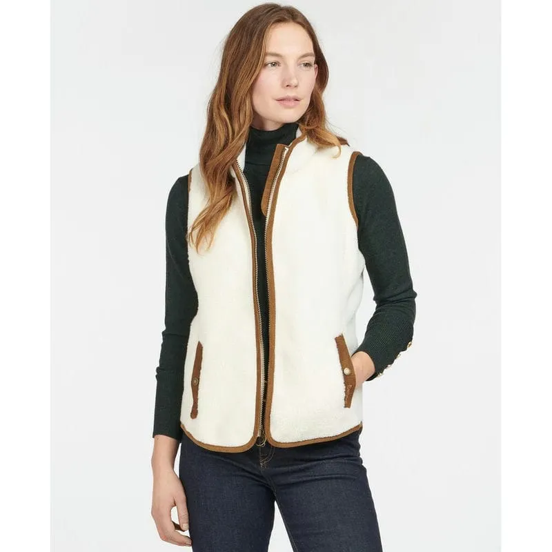 Barbour Burford Ladies Fleece Gilet - Winter Pearl/Classic