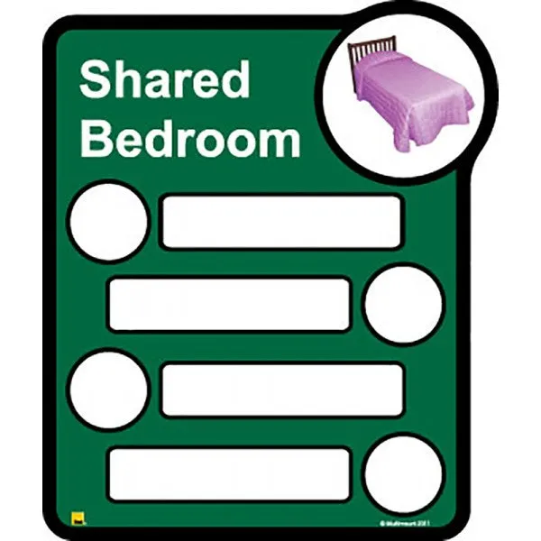 Bedroom Door Sign with 4 Interchangeable Names and Photo