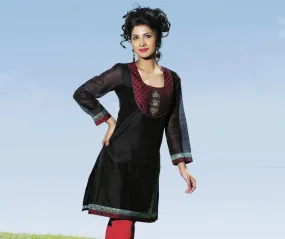 Black Cotton Silk Tunic