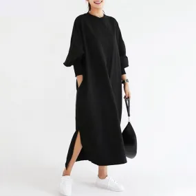 Black Oversized Sweater Dress Plus Size