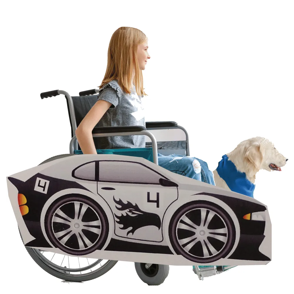 Black White Race Car Wheelchair Costume Child's