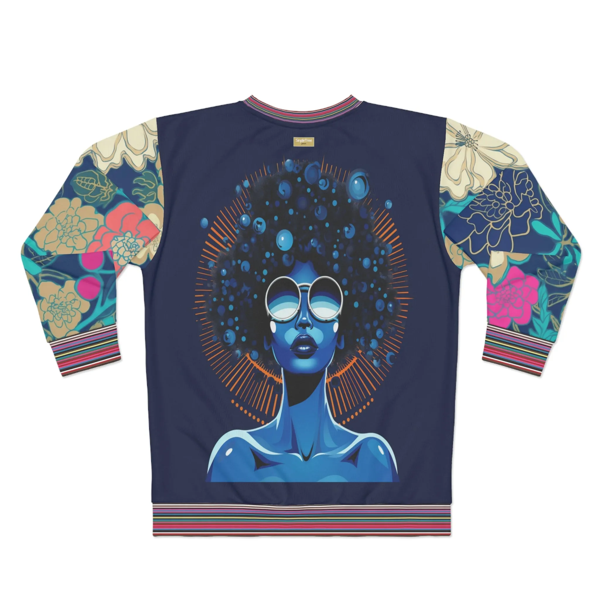 Blue Black Diva Queen in Midnight Unisex Sweatshirt