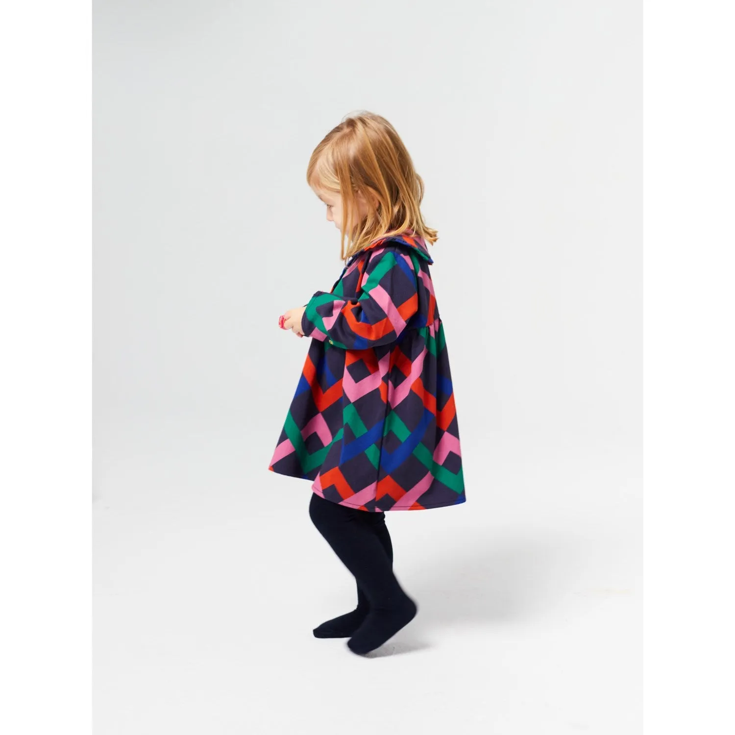 Bobo Choses Midnight Blue Multicolor Garland Woven Dress