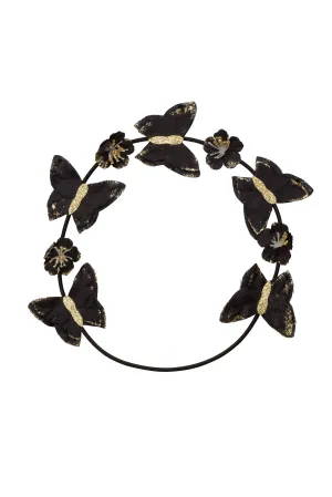 Butterfly Hair Wrap Wreath - Black