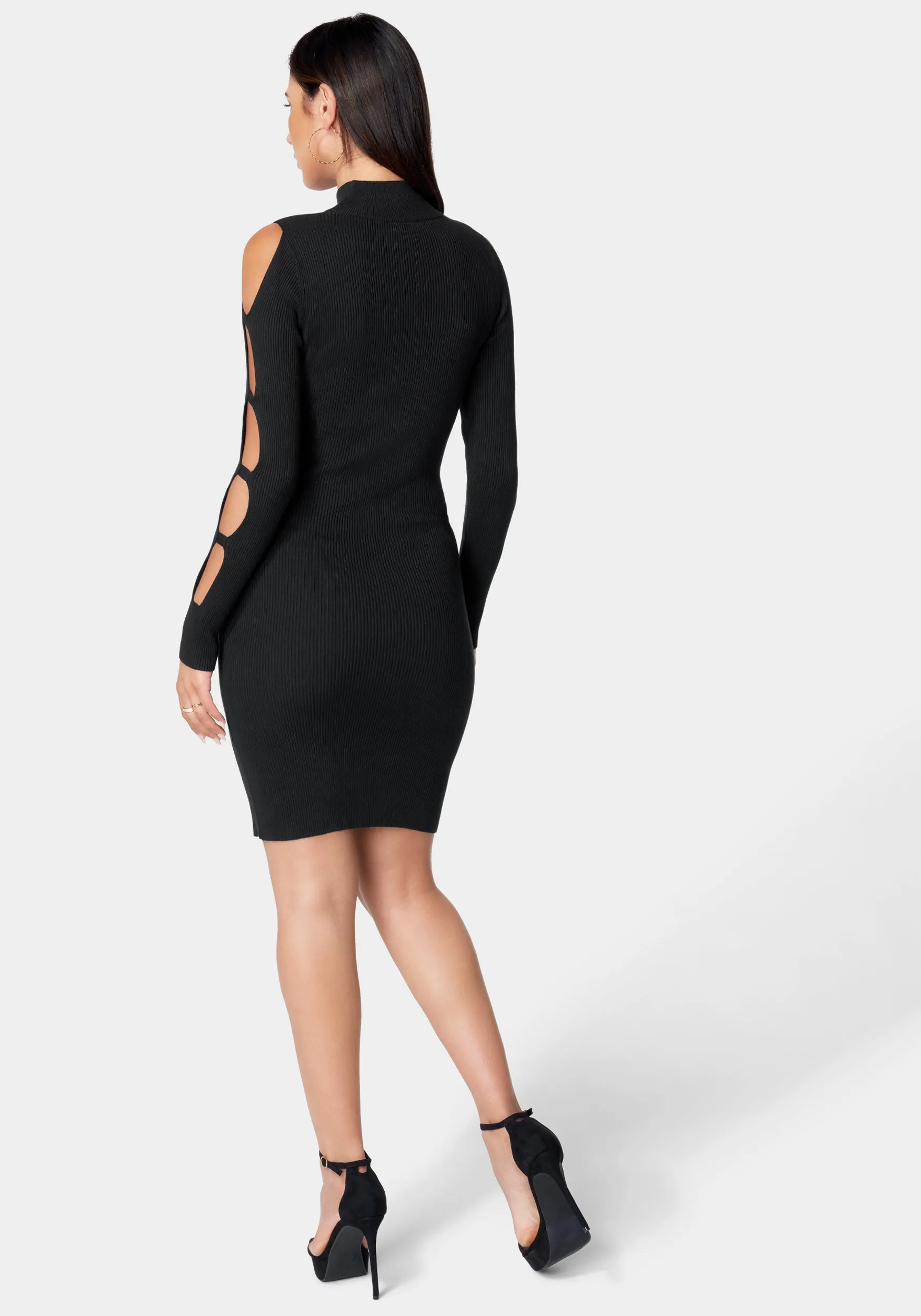 Cage Sleeve Sweater Dress