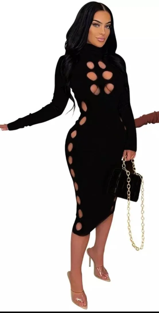 Carmen Sexy Cut Out Bodycon Dress