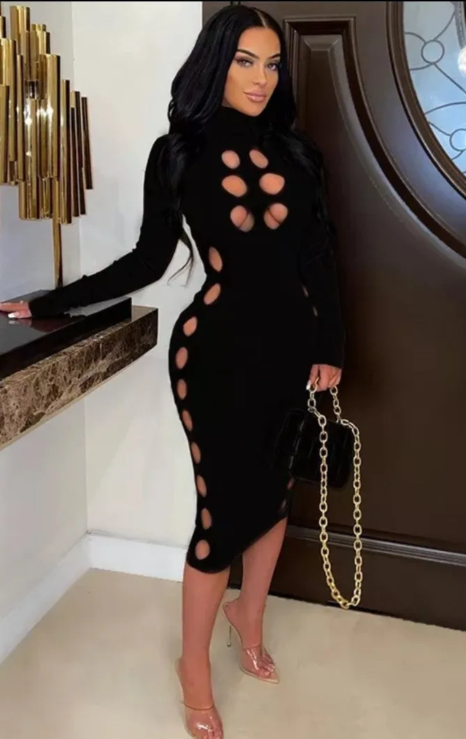 Carmen Sexy Cut Out Bodycon Dress