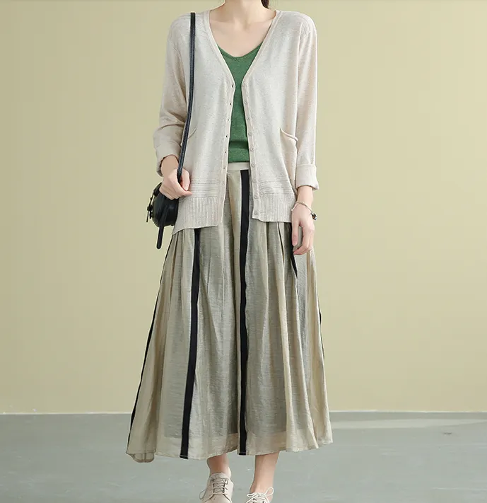 Casual linen Fiber loose fitting Women's Skirts DZA2007184