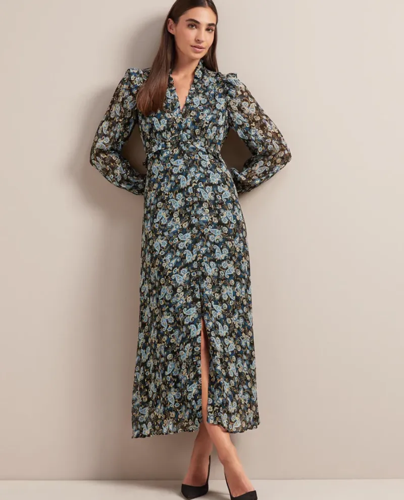 Cefinn Lilianna Navy Paisley Dress