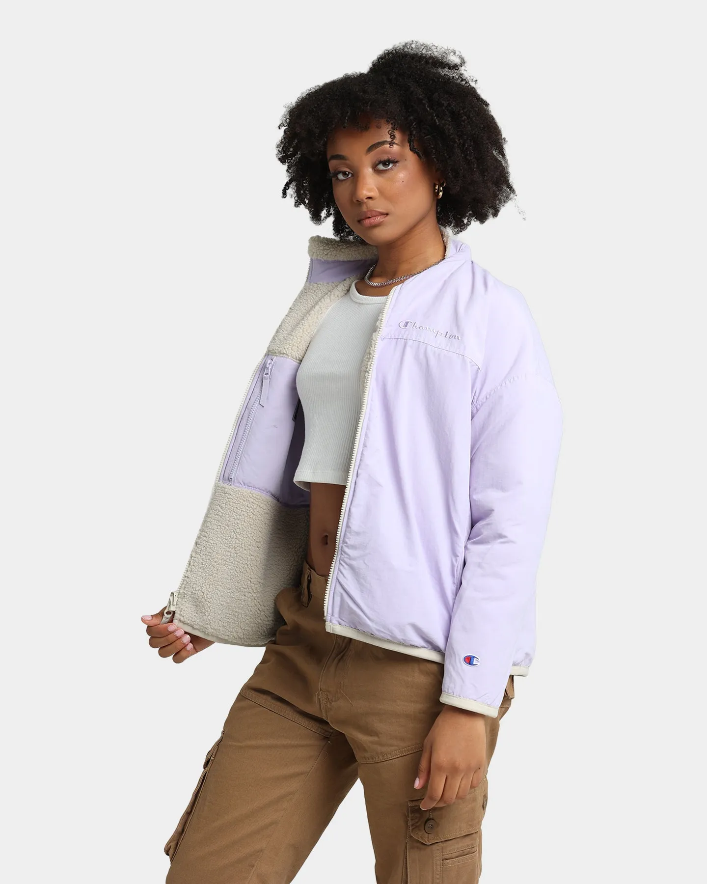 Champion Women's Rib Mix Media Jacket Urban Lilac