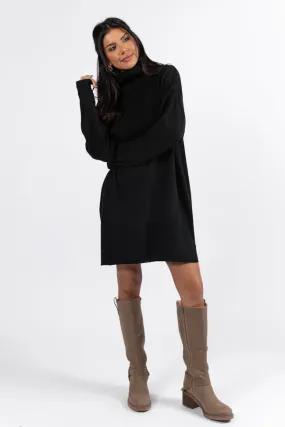 Changing Locations Black Turtleneck Sweater Dress