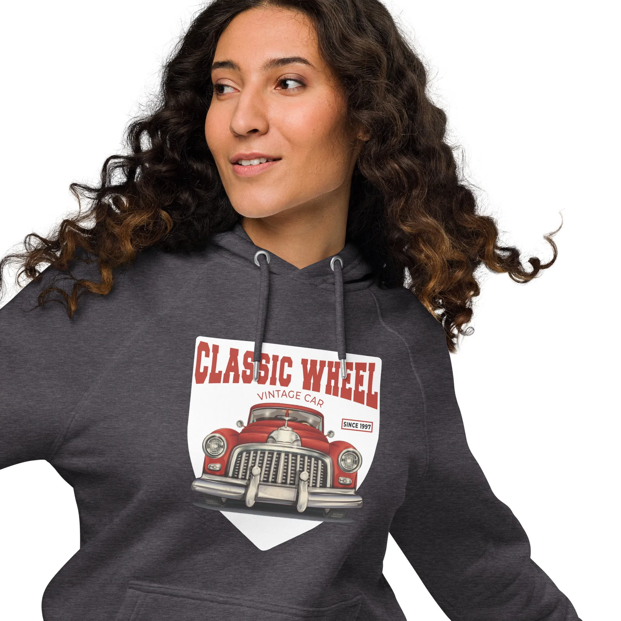 Classic Wheel Vintage Graphic Women Eco Raglan Hoodie