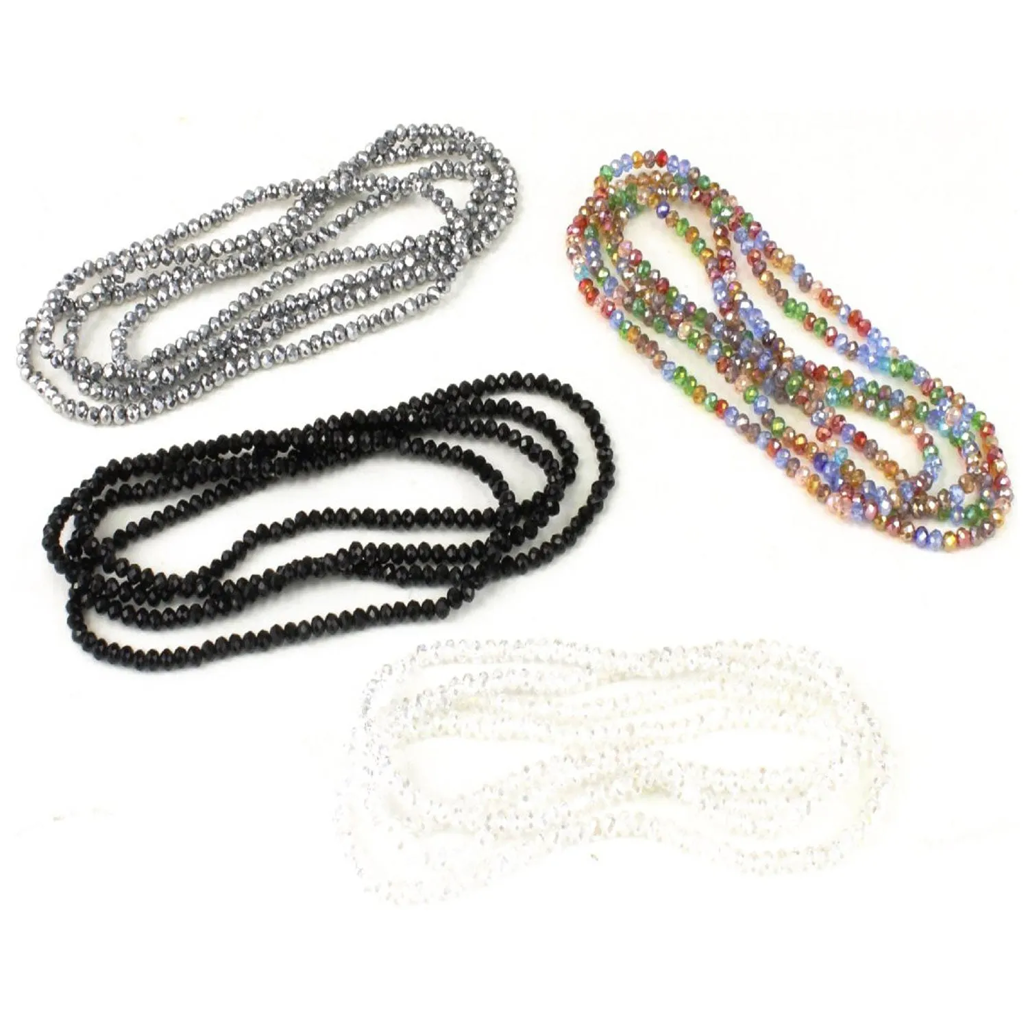 CLEARANCE CRYSTAL WRAP NECKLACES (CASE OF 120 - $0.50 / PIECE)  Wholesale Wrap Necklaces / Bracelets in Assorted Colors SKU: 70400-A-B-120