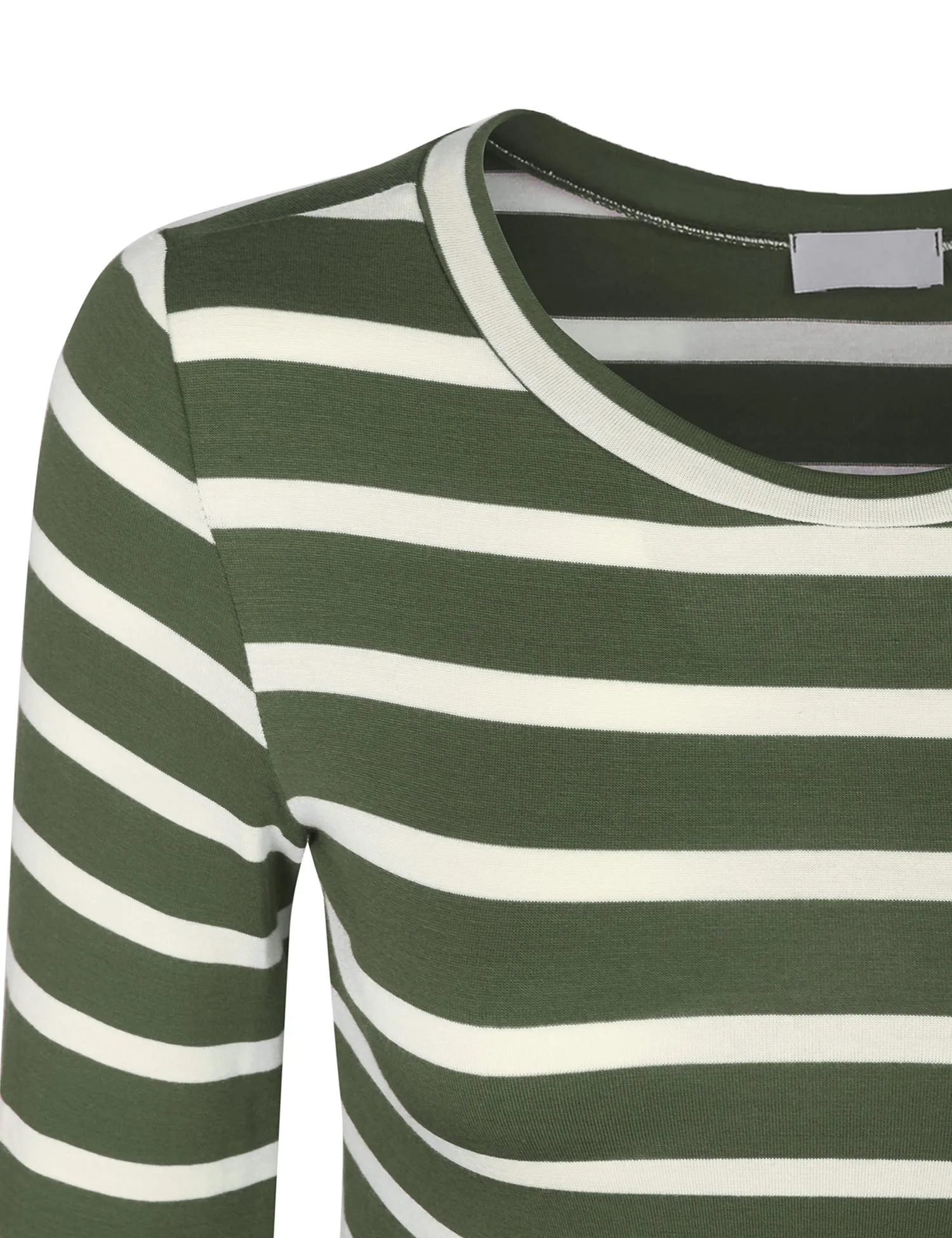 [Clearance] Womens Long Sleeve Striped Tunic Top with Chest Pocket