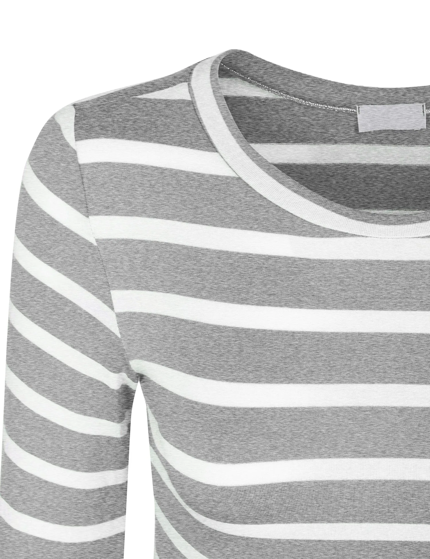 [Clearance] Womens Long Sleeve Striped Tunic Top with Chest Pocket