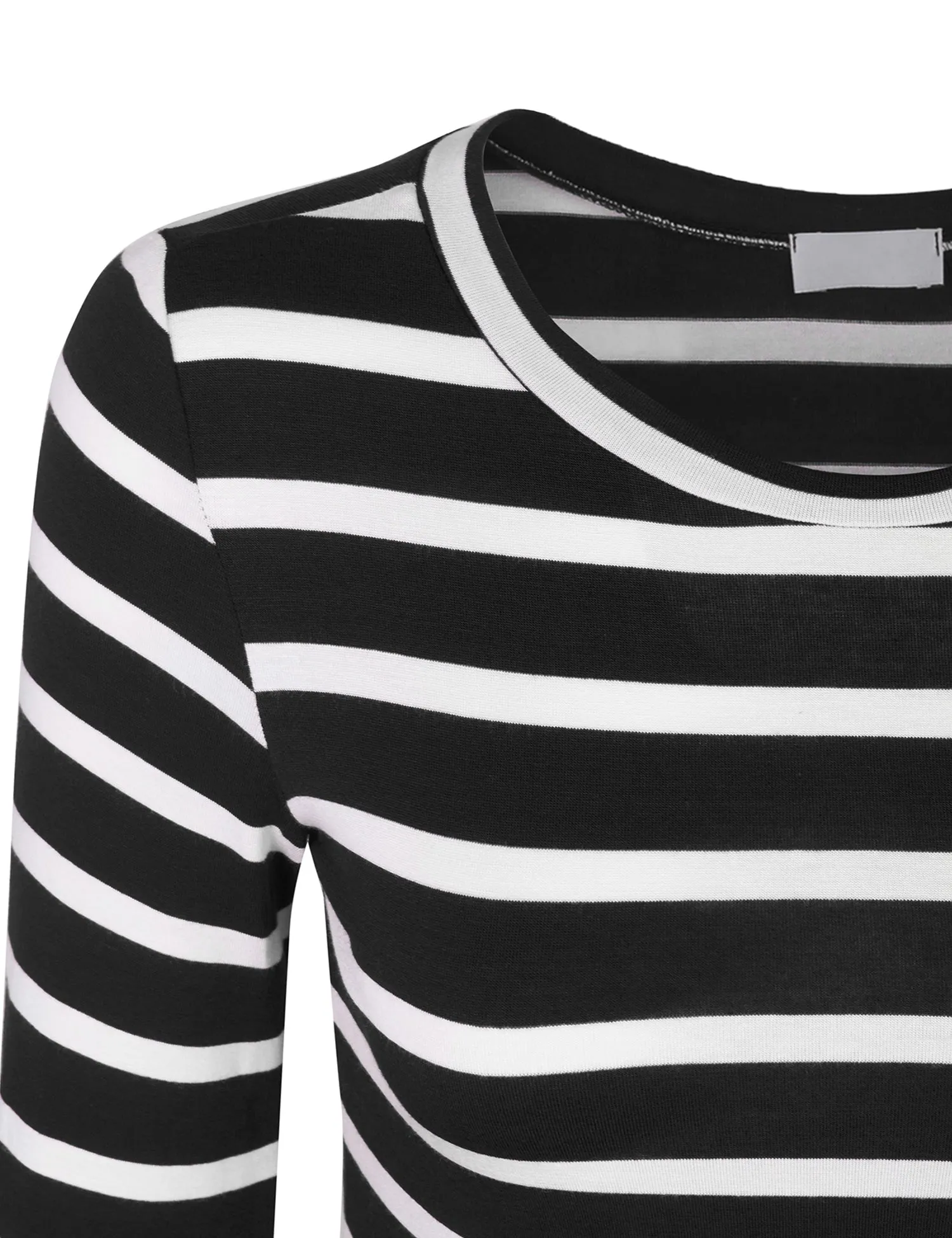 [Clearance] Womens Long Sleeve Striped Tunic Top with Chest Pocket