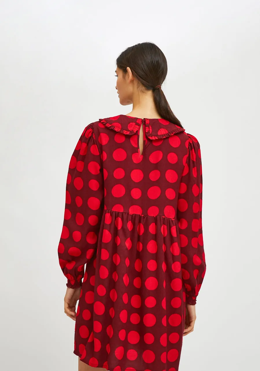 Compania Fantastica Red Polka Dots Shift Dress