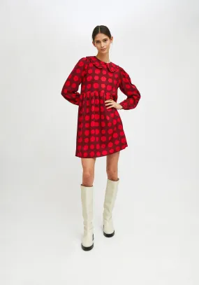 Compania Fantastica Red Polka Dots Shift Dress