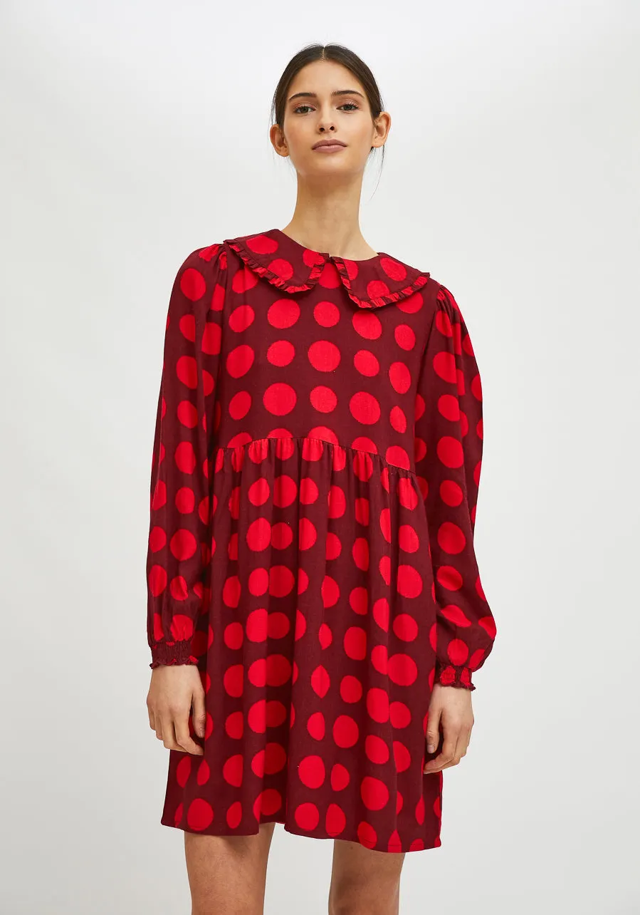 Compania Fantastica Red Polka Dots Shift Dress