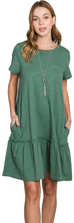 Cotton Bleu Green Cotton Dress