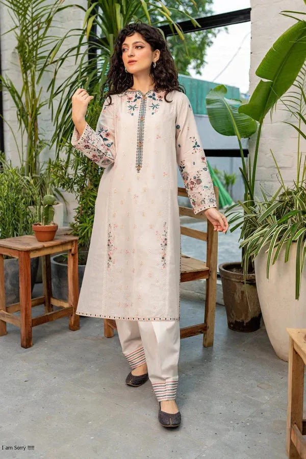 CRYSTAL WHITE 02-PC STITCHED EMBROIDERED Shalwar Suit