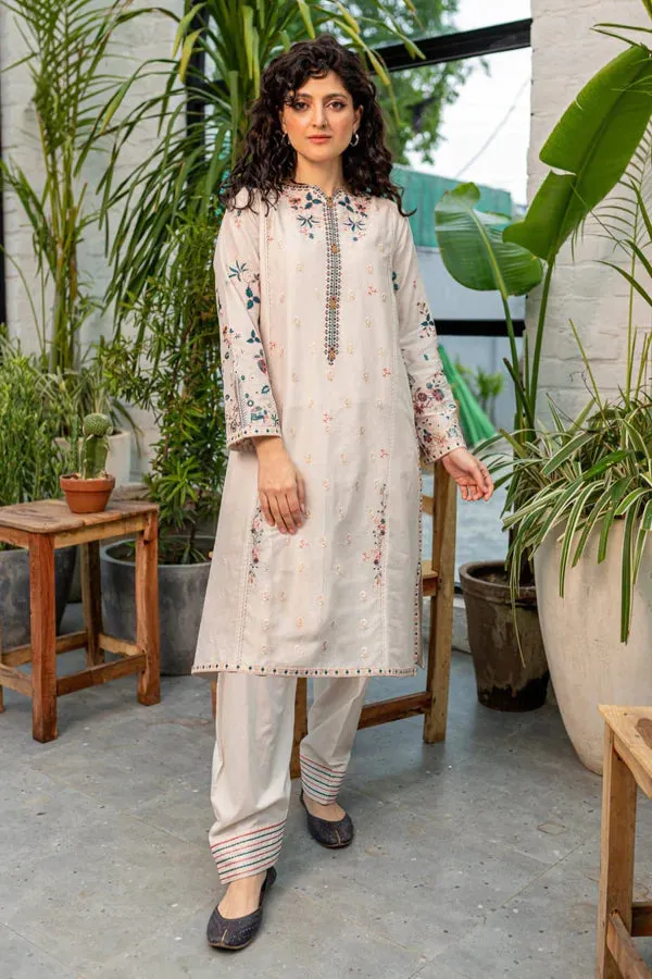 CRYSTAL WHITE 02-PC STITCHED EMBROIDERED Shalwar Suit