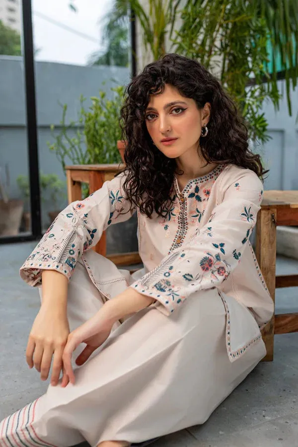 CRYSTAL WHITE 02-PC STITCHED EMBROIDERED Shalwar Suit